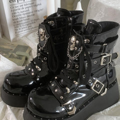 Lolita hottie Martin boots punk y2k short boots