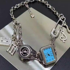 Heavy Duty Cross Clock Necklace