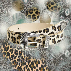 y2k punk leopard print vintage belt