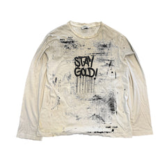 Vintage distressed streetwear long-sleeved T-shirt