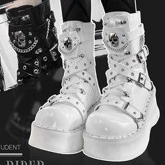 Skeleton y2k autumn and winter thick-soled high-top Martin boots