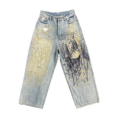 Blue Graffiti Hip Hop Jeans