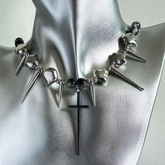 Cross Punk Metal Necklace