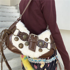 Autumn and winter Y2K retro crossbody shoulder bag