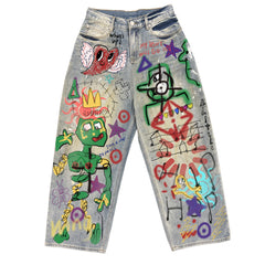 y2k illustration straight jeans