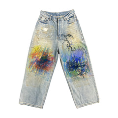 Crazy Graffiti Hip Hop Straight Jeans