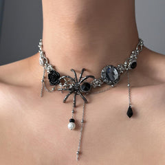 Black Spider Design Necklace