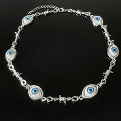 Blue Eyes Thorn Patchwork Necklace