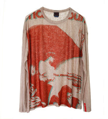 Velvet Underground Mesh Loose Pullover Long Sleeve T-Shirt