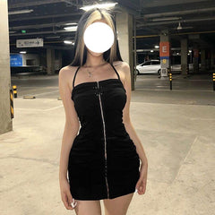 y2k hot girl suspender dress