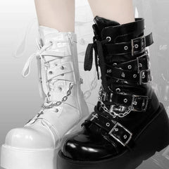 Sweet and cool Y2K hot girl punk thick-soled boots