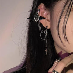 Black sweet devil ear clip Y2K