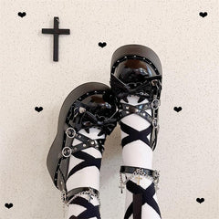 Lolita shoes sweet cool hot girl y2k punk thick-soled shoes