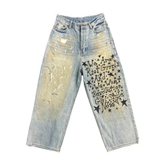 Simple hip-hop graffiti jeans