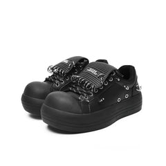 Retro punk y2k leather shoes height increase