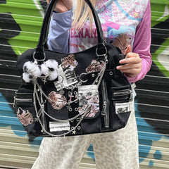 y2k hot girl goth handbag