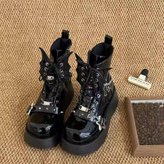 y2k hot girl thick-soled punk Martin boots