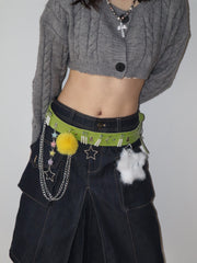 y2k cute five-pointed star belt