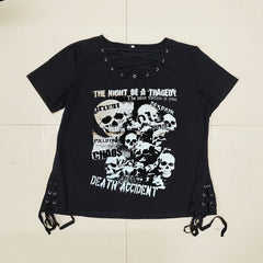 Punk skull goth short sleeves