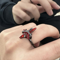 Dark Red Mansard Open End Ring