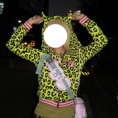 Devil Punk Leopard Zip-Up Jacket