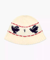 Peace Dove Jacquard Crochet Knit Fisherman Warm Bucket Hat