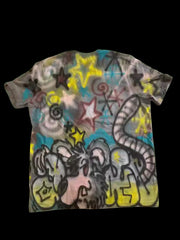 Graffiti Gothic Draped Short Sleeve T-Shirt