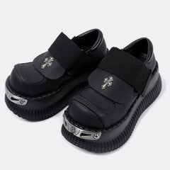 Punk y2k thick-soled leather shoes