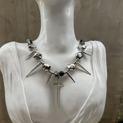 Cross Punk Metal Necklace