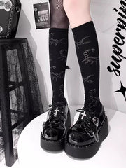 lolita punk y2k thick-soled leather shoes