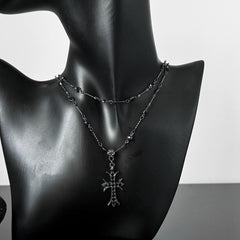 Double Layered Cross Long Chain