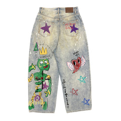 y2k illustration straight jeans