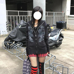 y2k loose knit sweater coat