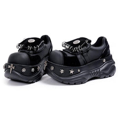 y2k thick-soled leather shoes