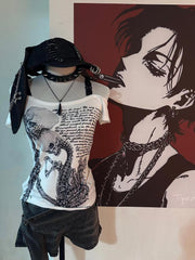 Vintage slim fit punk women's T-shirt