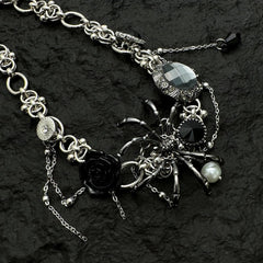 Black Spider Design Necklace