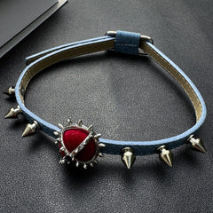 Blue Denim Studded Choker