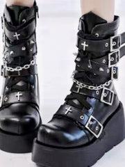 Sweet and cool Y2K hot girl punk thick-soled boots