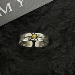 Adjustable Star and Sun Opening Ring