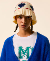 Peace Dove Jacquard Crochet Knit Fisherman Warm Bucket Hat