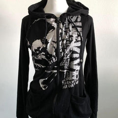 Vintage y2k black graffiti hoodie