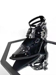 Gothic punk pointed high heels