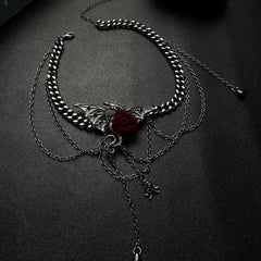 Dark Flying Dragon Design Necklace