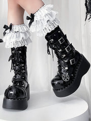 Dark Punk Y2K Platform Boots