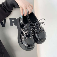 y2k thick-soled shoes jk leather shoes