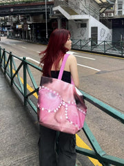 Y2k Hot Girl Pink Large Capacity Tote Bag