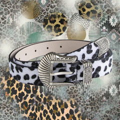 y2k punk leopard print vintage belt