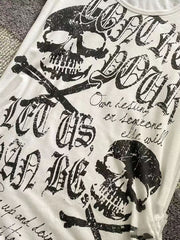 Vintage slim fit punk rock skull women's T-shirt