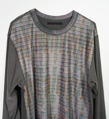 Graffiti Double Stripe Mesh Long Sleeve T-Shirt