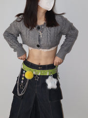 y2k cute five-pointed star belt